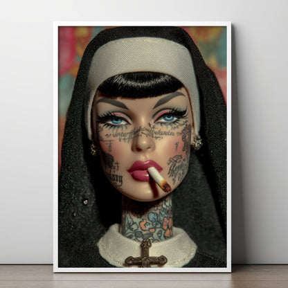 The Saint of Secondhand Smoke Poster | Nun Art Print