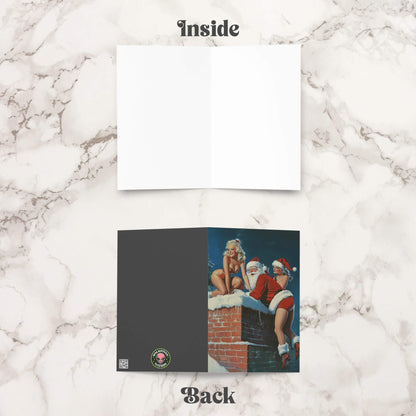 Santa Is Coming To Town Vintage Christmas Card