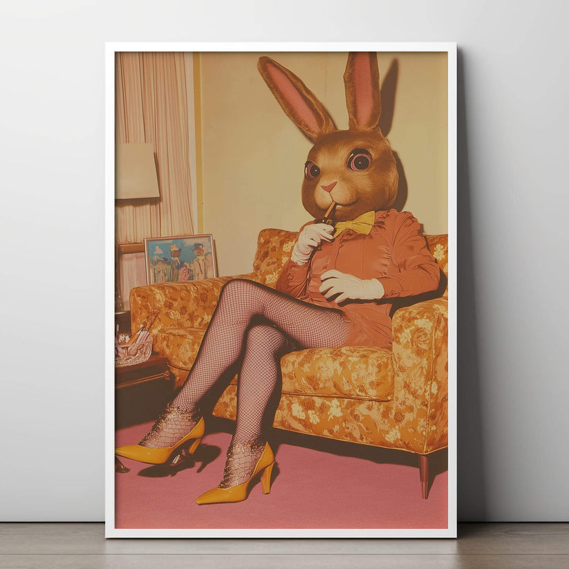 Smokin' Rabbit Poster | Rabbit Art Print – Dalmatian Nation