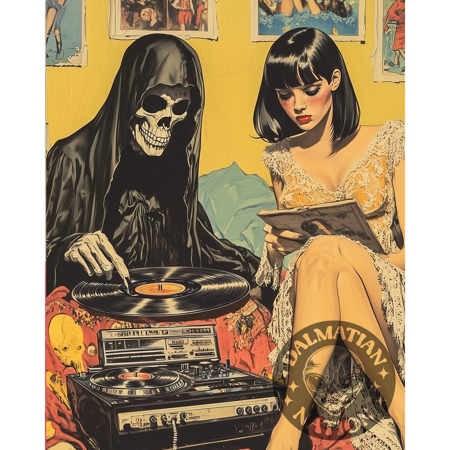 Vinyl Resting Place Poster | Grim Reaper Art Print