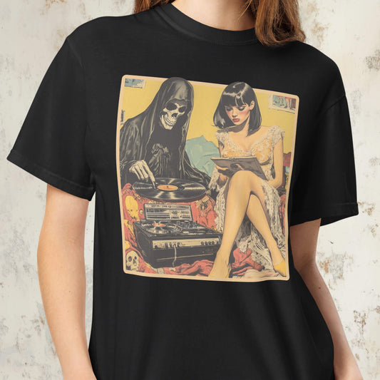 Vinyl Resting Place Unisex T-shirt | Grim Reaper Shirt